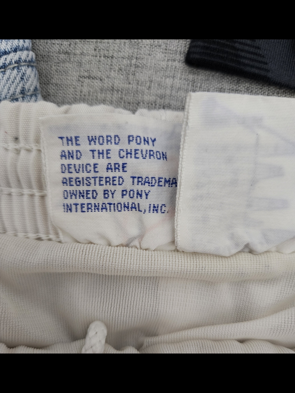 Vintage PONY Running Shorts White Blue Stripe Track Gym 80s Men's Large - Picture 5 of 5